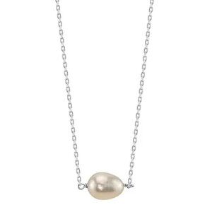 Unwritten Pearl Necklace in‎ Silver Plate 20"